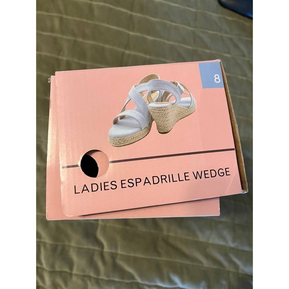 Serra Ladies Espadrille blue wedges‎ NWT/Box Sz 8 - Picture 6 of 7